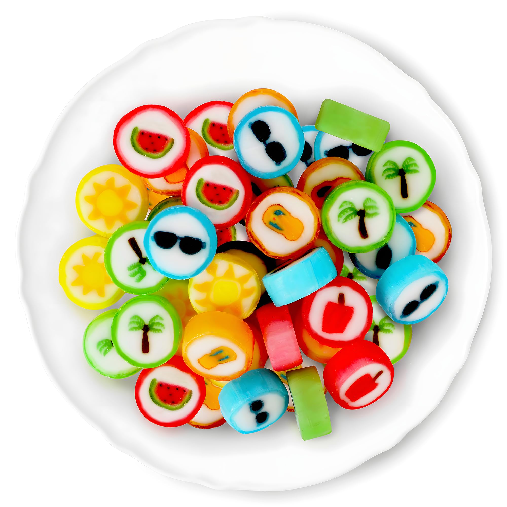 Summer Candy - Hard Candy Bulk 1 lb Bag of Individually Wrapped Small Candies Assortment (approx. 116 pcs) Great for Office Bowls- Summer Party Favors - Cute Birthday Candy for Party Bags