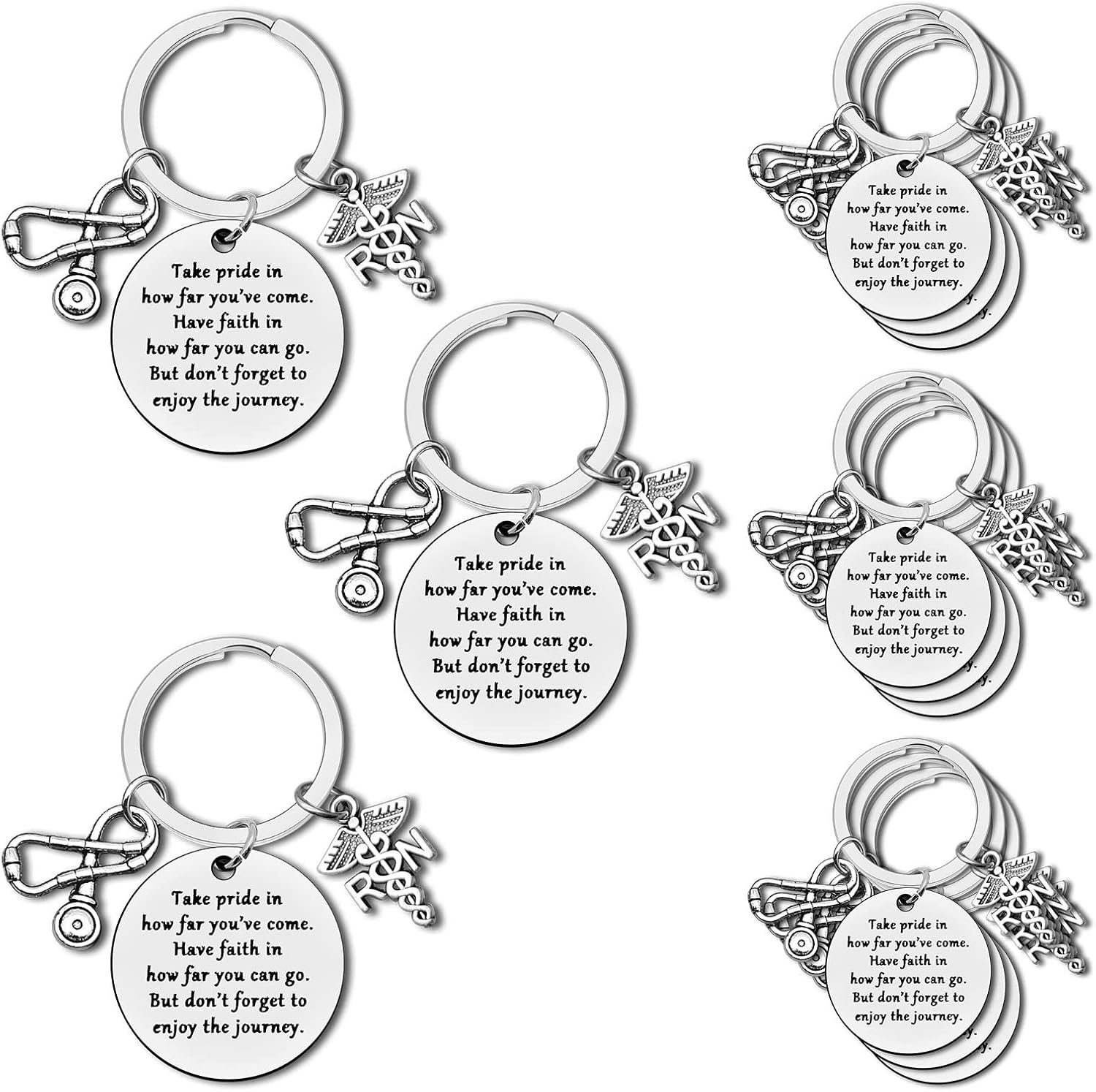 Amazon.com: Dabihu Registered Nurse Keychain Set of 12 RN Gifts for ...