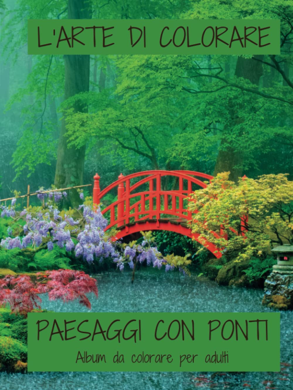 Livre de coloriage adulte paysage de ponts aux détails d'art premium