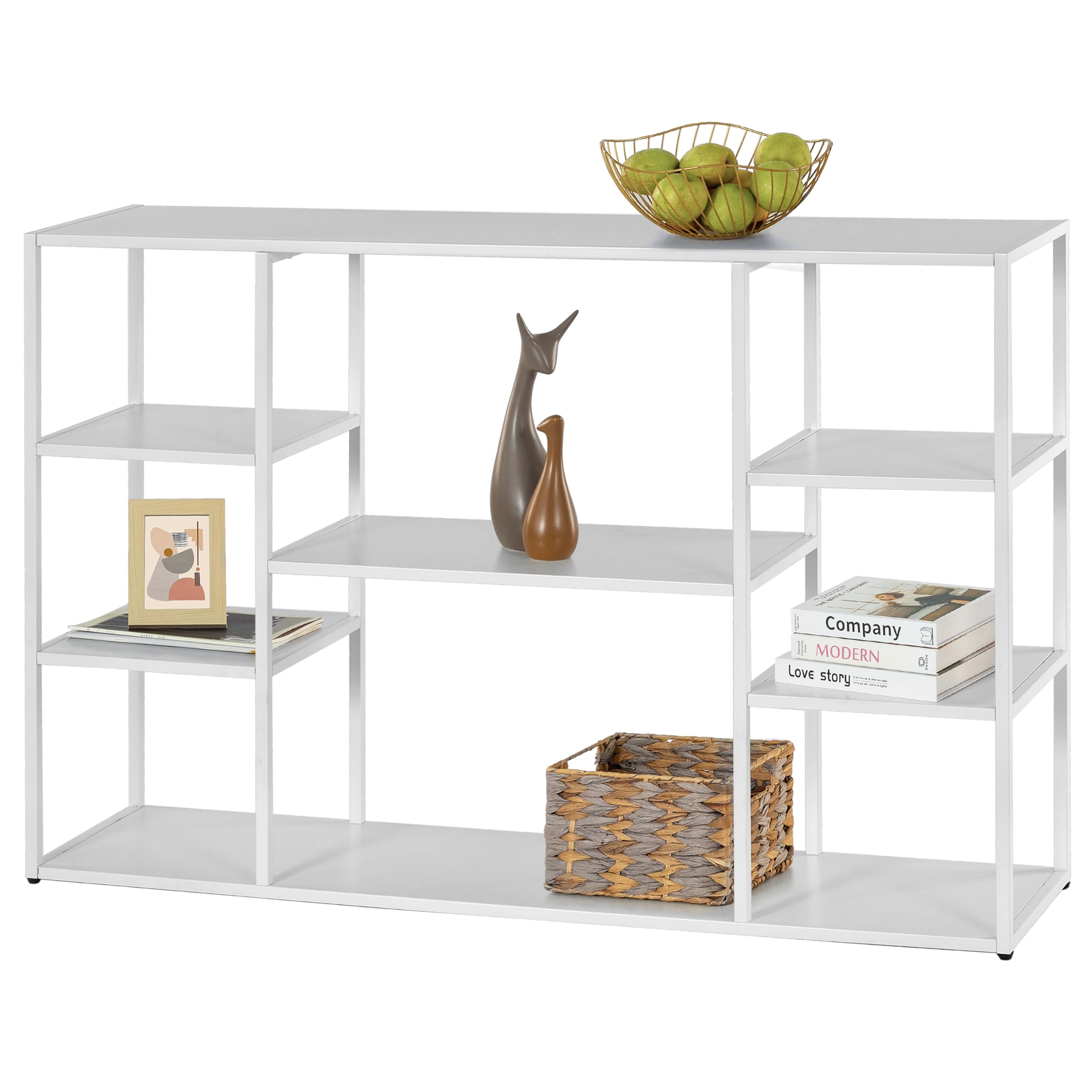 HDANI Tavolo Consolle,Mobili Ingresso Moderno,Consolle Ingresso,Telaio Robusto e Stabile,Piedini Regolabili,per Soggiorno,Corridoi,Porta d'ingresso (Bianco, 120 x 30 x 80 cm)