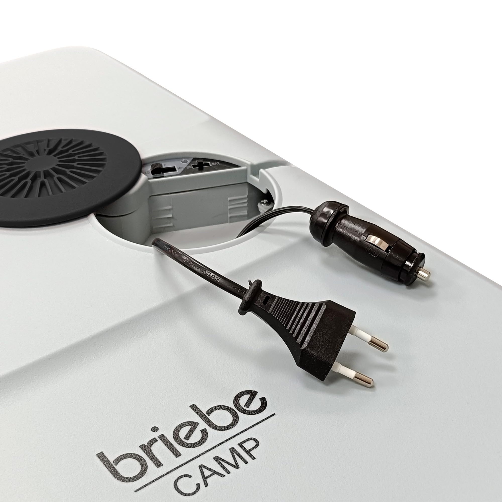briebe Nevera Portátil Eléctrica de Viaje para Coche, Camping, 12V / 220V, Capacidad 40 L, Ruedas, Refrigera, Mantiene el Calor, Modo Bajo Consumo
