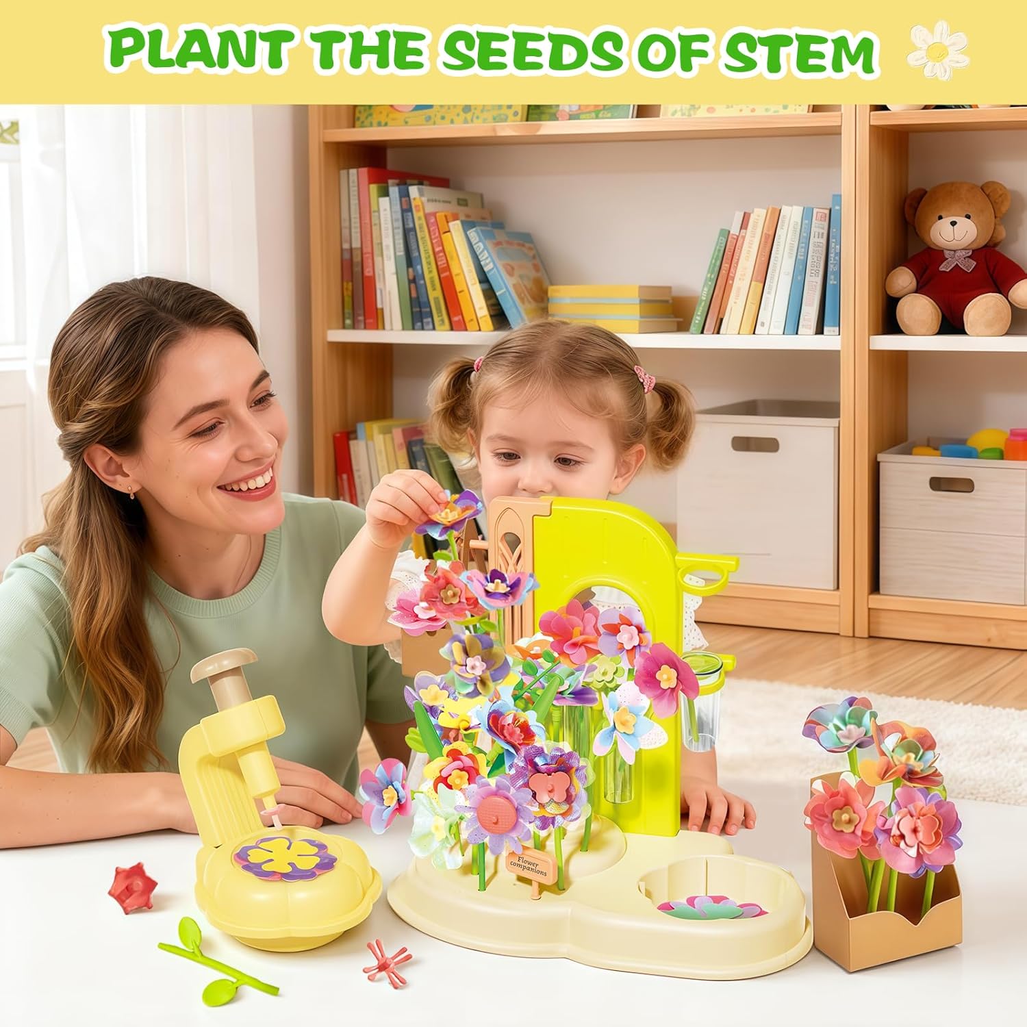 DIY Flower Bouquet Kit, Crafts for Kids Ages 4-6-8, Fabric Flower Bouquets Toys, Arts and Crafts Flower Making Kit for Kids, Creative Christmas Birthday Gift for 4 5 6 7 8 9 10 Year Old Girls - Image 6