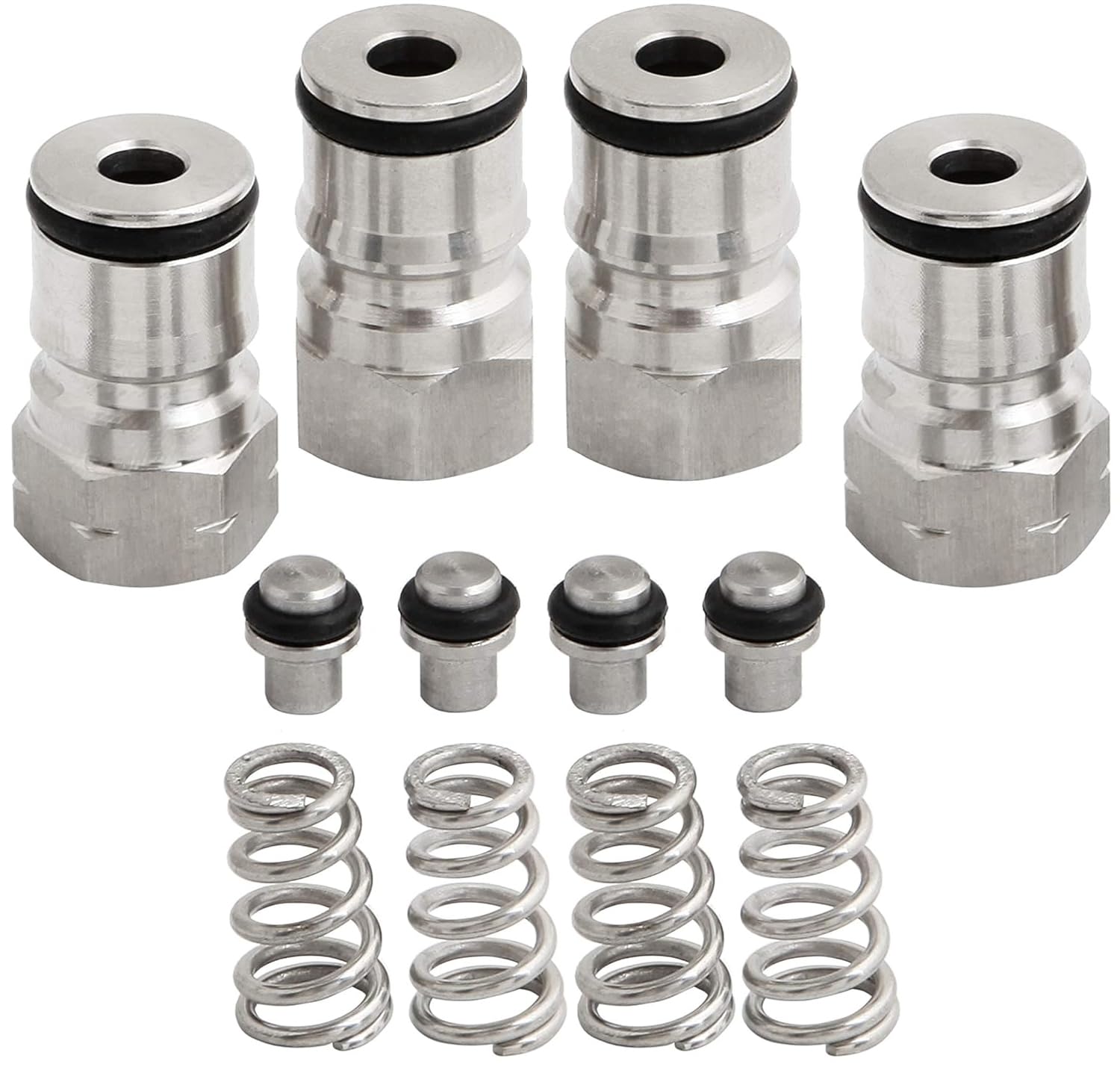 Photo 1 of 2 Pairs 304 stainless Ball Lock Keg Posts set Cornelius Type keg Ball Lock Post & Poppet Female Thread Gas and Liquid 19/32"-18 Thread Corny Keg Adapter Kit