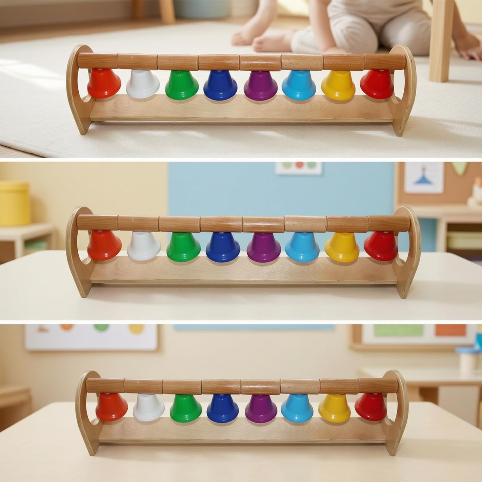 Kinder Musikinstrument Xylophon Glockenspiel Klangspielzeug Holzspielzeug Lernspielzeug mit Holzstab Und Metallklangplatten für Vorschule Kindergarten Zuhause