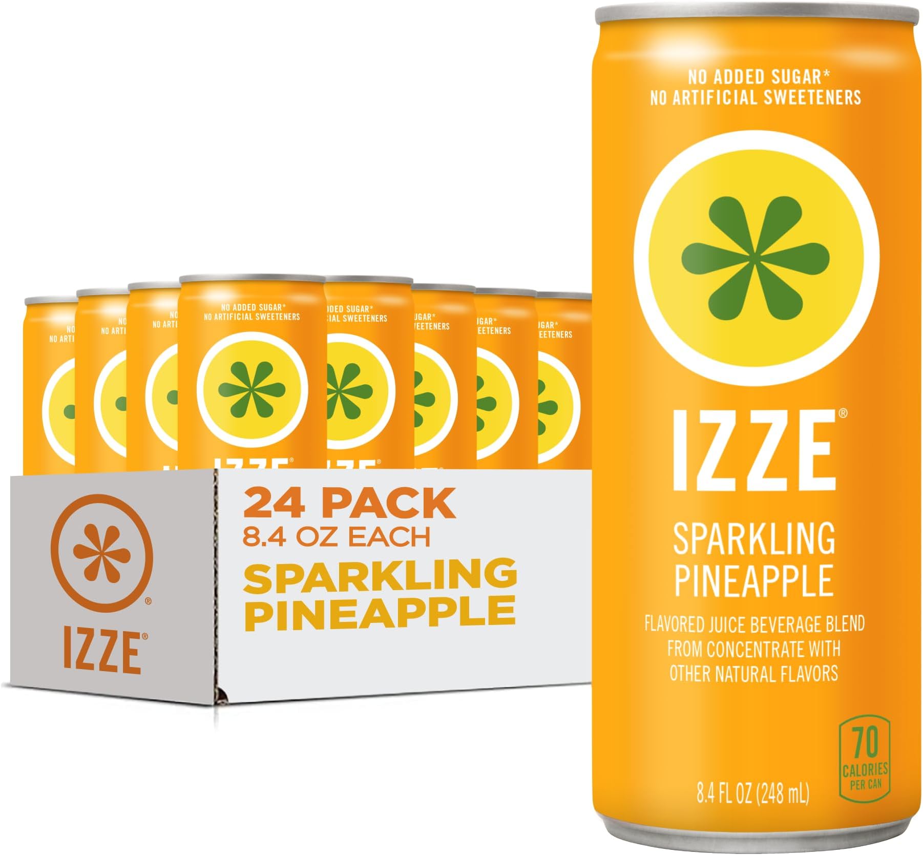 Amazon.com : IZZE Sparkling Juice, Pineapple, No Added Sugars, No ...