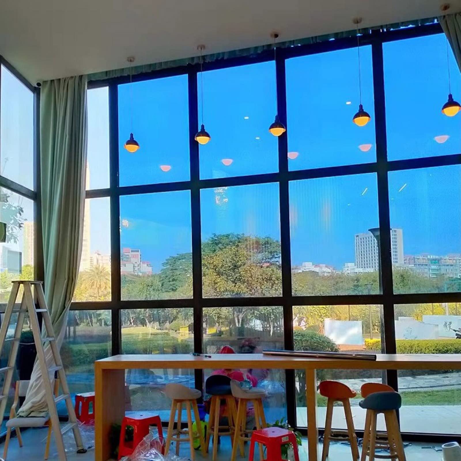 Privacidad Durante El Día Película De Ventana De Espejo Contra Los Rayos Ultravioleta Control De Calor Bloqueador Solar Etiqueta De La Ventana Reflexivo Película De Vidrio,1,90x300cm(35x118inch)
