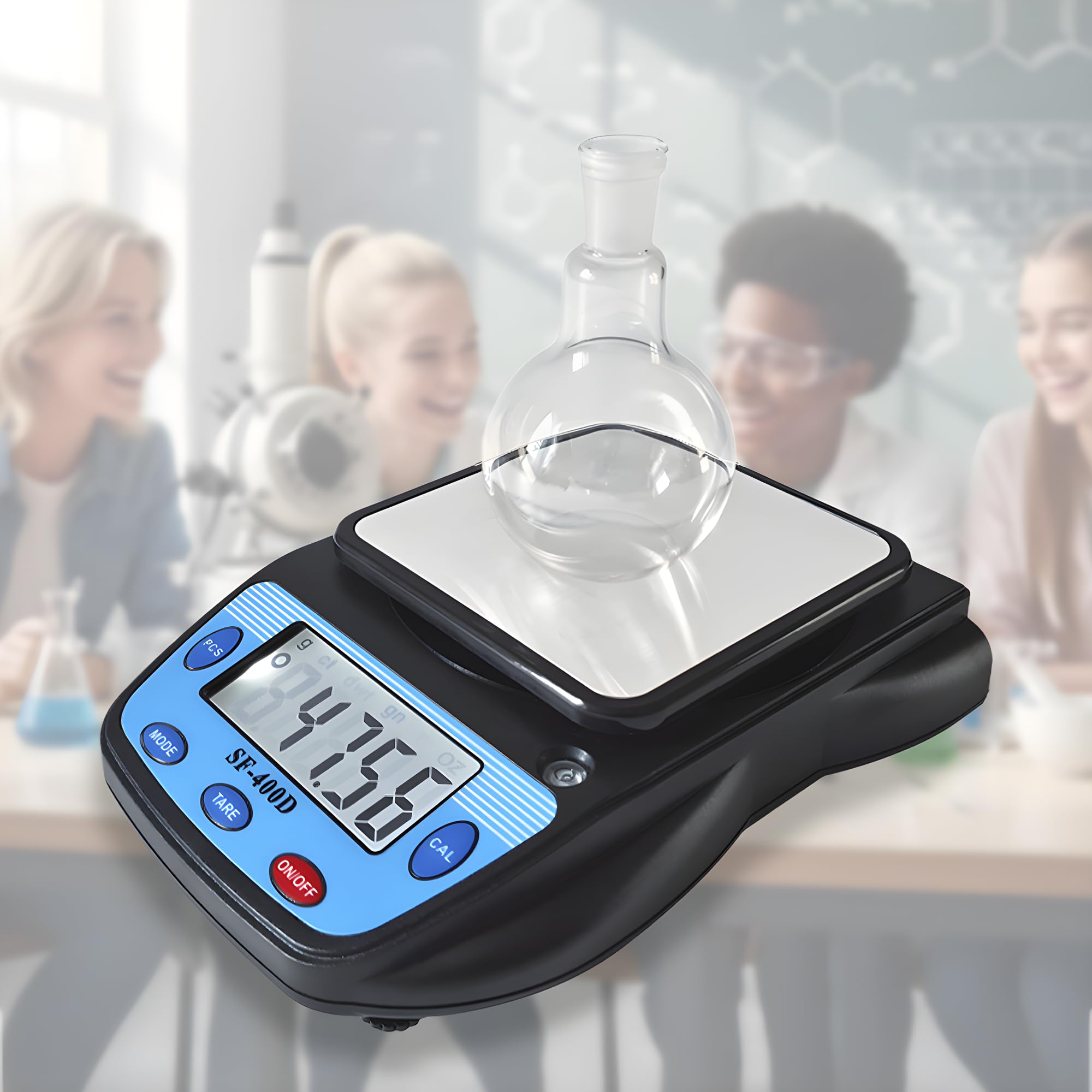 Eosphorus Bilancia Digitale di Alta Precisione 600g/0,01g con Piatto Quadrato, Bilancia Professionale per Laboratorio, Gioielleria e Monete, Funzione Tara, Doppia Alimentazione USB/AC