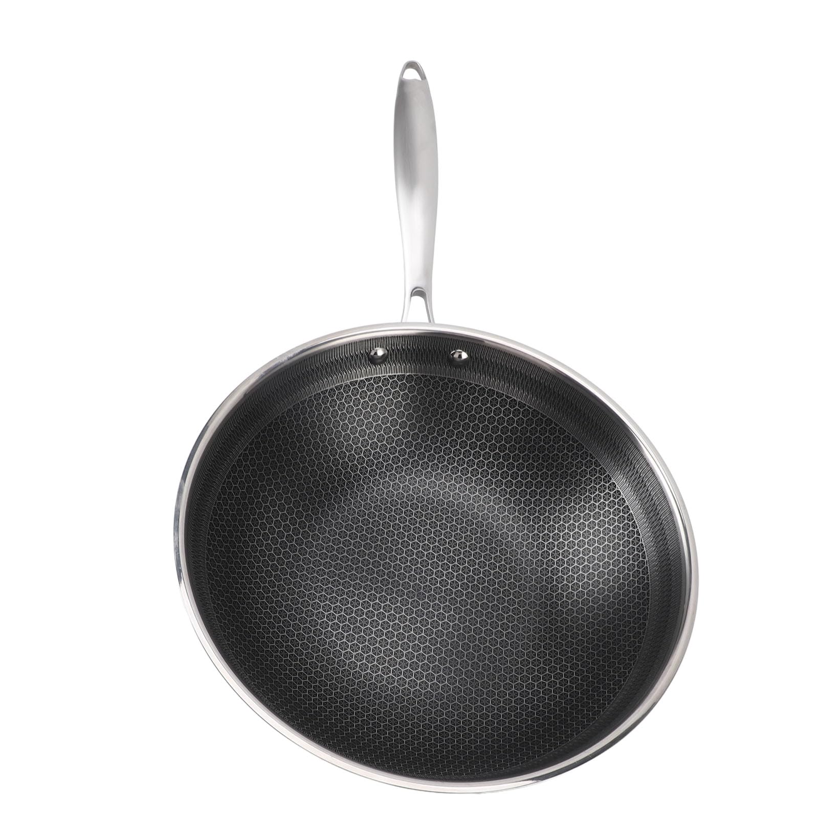 Patelnia ze Stali Nierdzewnej Ergonomiczna Patelnia 316SUS Nonstick Odporna na Ciepło Patelnia o Strukturze Plastra Miodu Nonstick do Kuchenki Gazowej (316 SUS)
