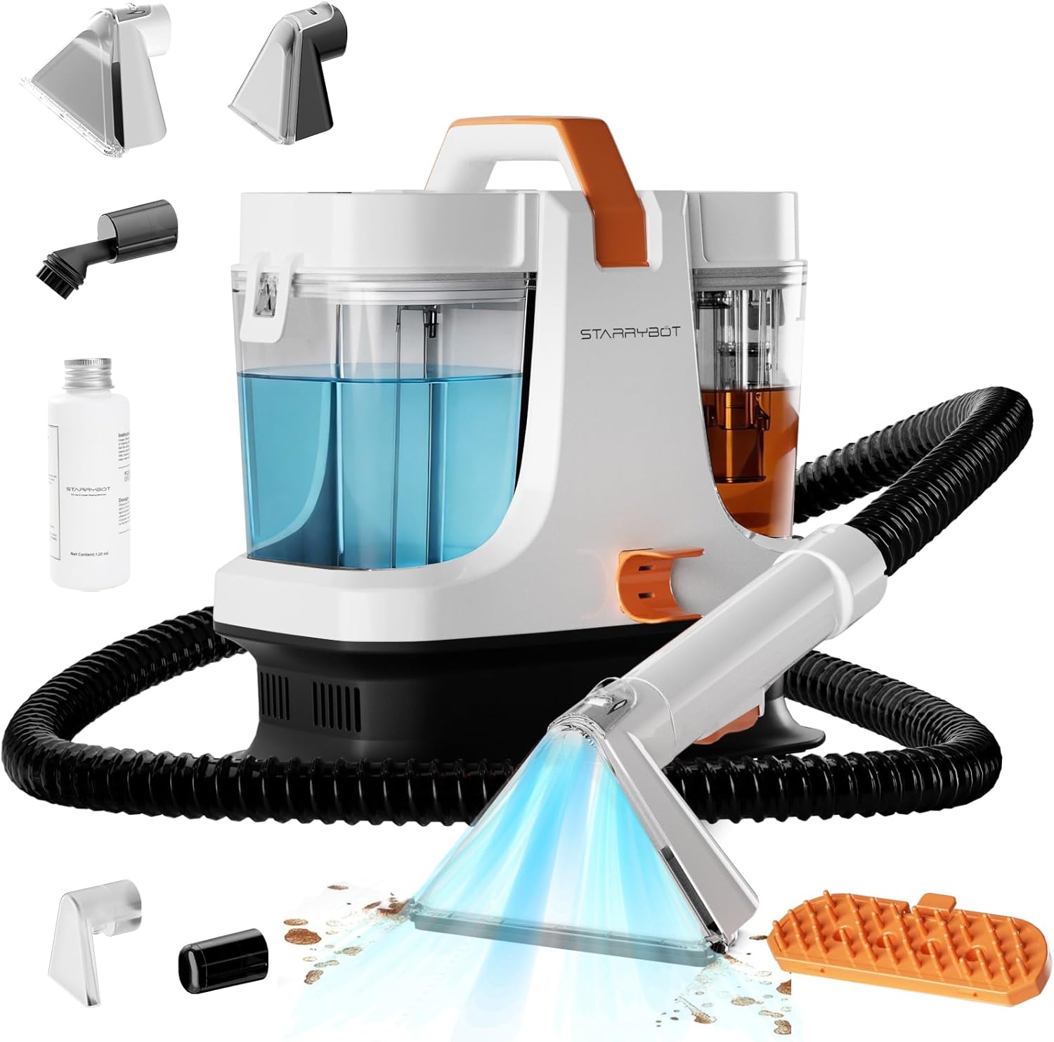 Portable Carpet & Upholestery Cleaner Machine for Pets, Spot, Stain,Couch Cleaner Machine with 15Kpa Powerful Suction,Car/Auto Detailer(white)