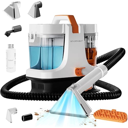 Starrybot Portable Carpet & Upholestery Cleaner Machine for Pets, Spot, Stain,Couch Cleaner Machine with 18Kpa Powerful Suction,Car/Auto Detailer(white)