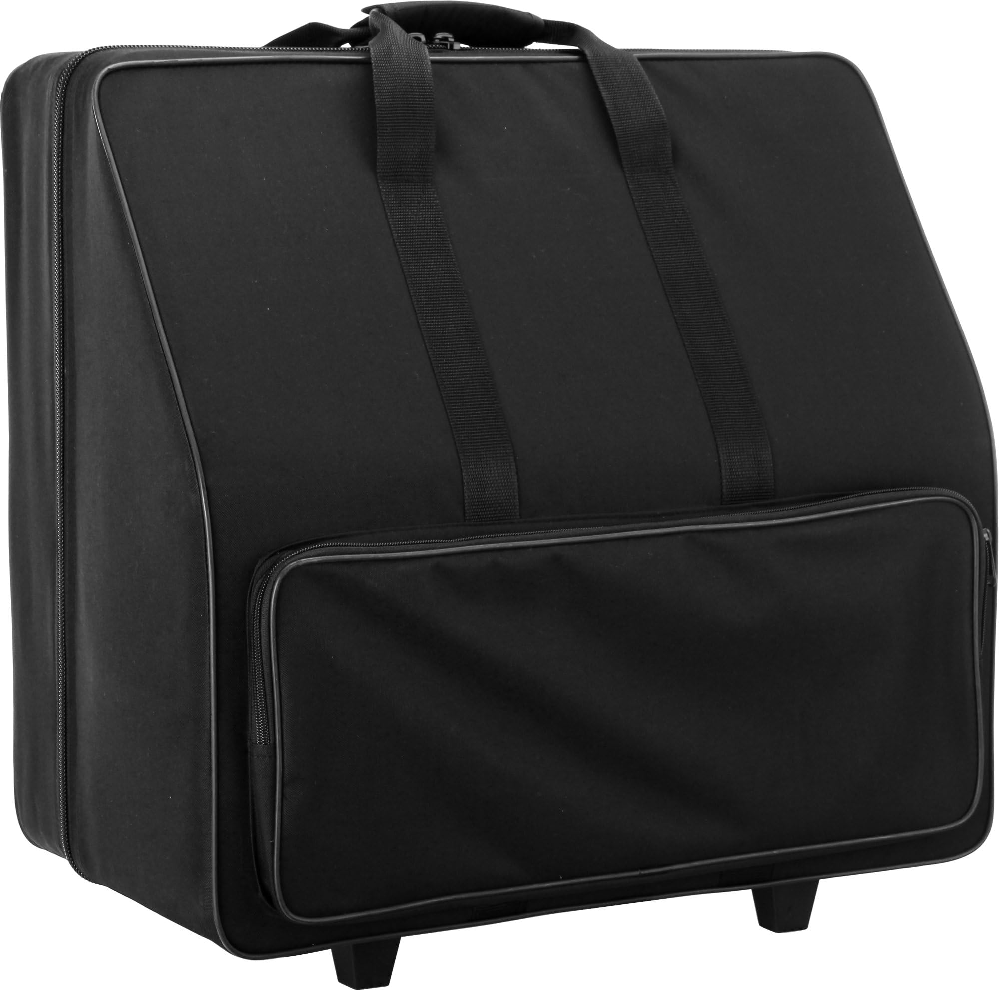 Alpenklang 120-Bass Akkordeon Koffer/Trolley (Akkordeontrolley, Holzkern, Plüsch-Polsterung, 56 x 50 x 33 cm, festes wasserabweichendes Oberflächenmaterial) schwarz