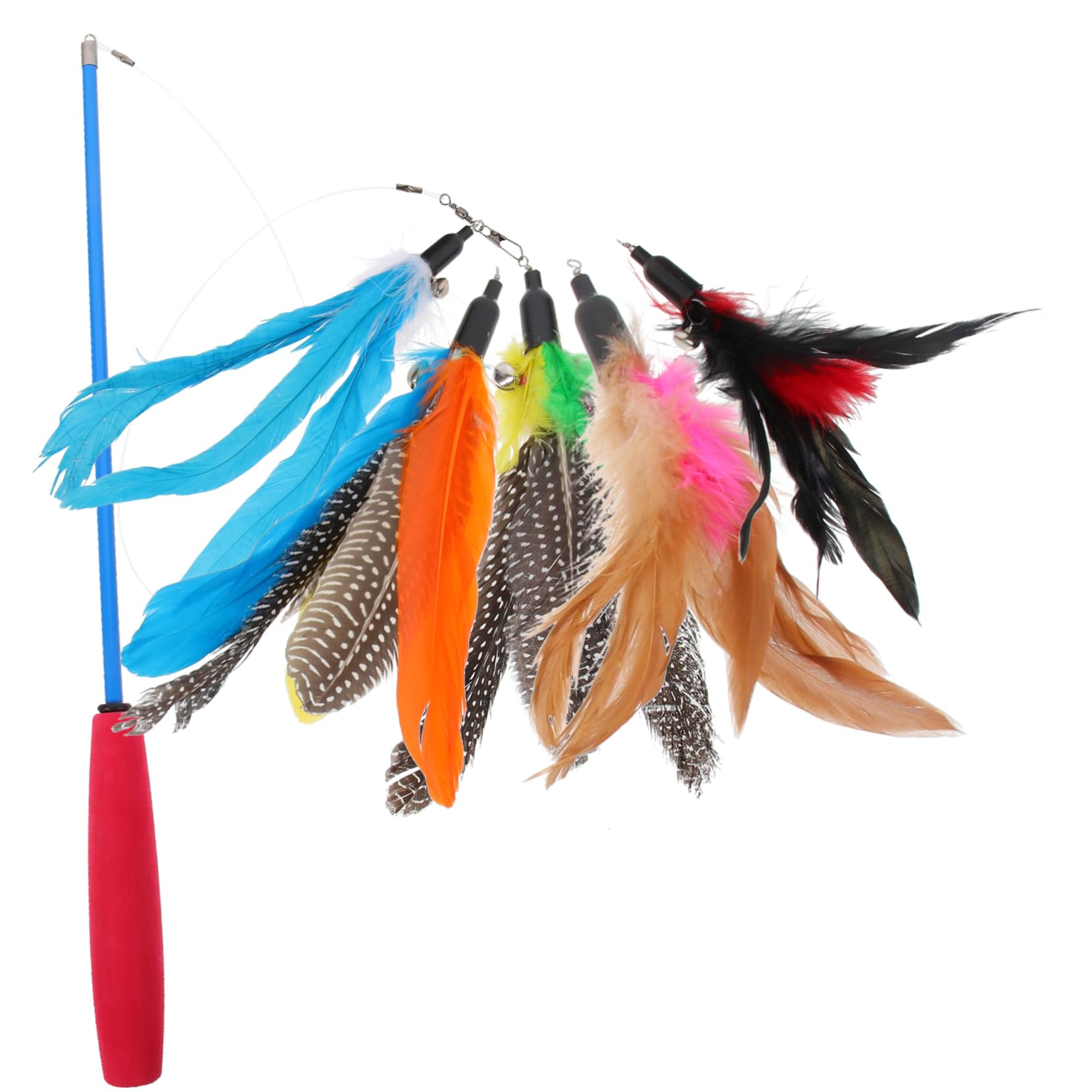 VANZACK Interactive Cat Toy 1 Set Cat Indoor Kitten Teaser Stick Replacement Head