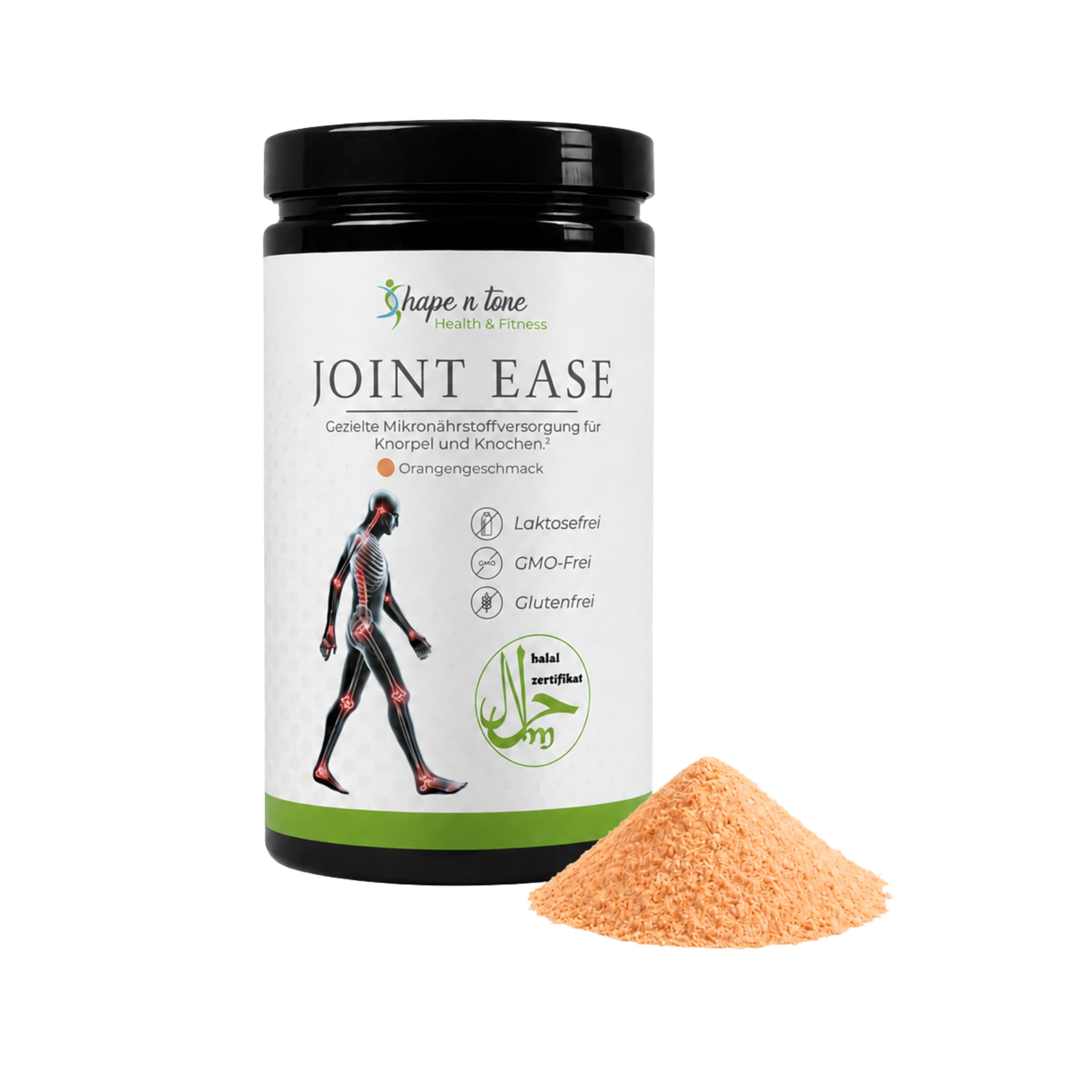 Joint Ease Gelenkpulver 525g | Hochdosierter Gelenk Komplex für Knie, Gelenke & Knorpel | 10,3g Kollagen Peptide, Glucosamin, Chondroitin, MSM, Hyaluronsäure, Kurkuma | Halal | Made in Germany