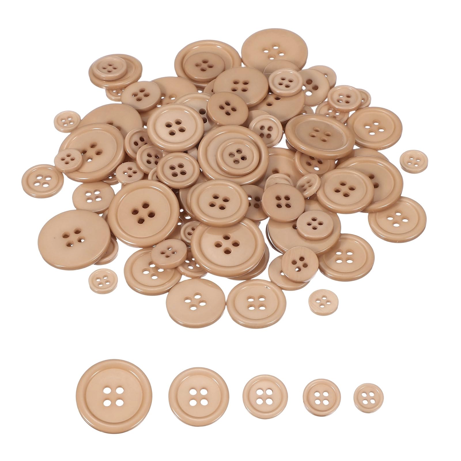 Boutons en résine de haute qualité beige à dos plat pour finitions de couture