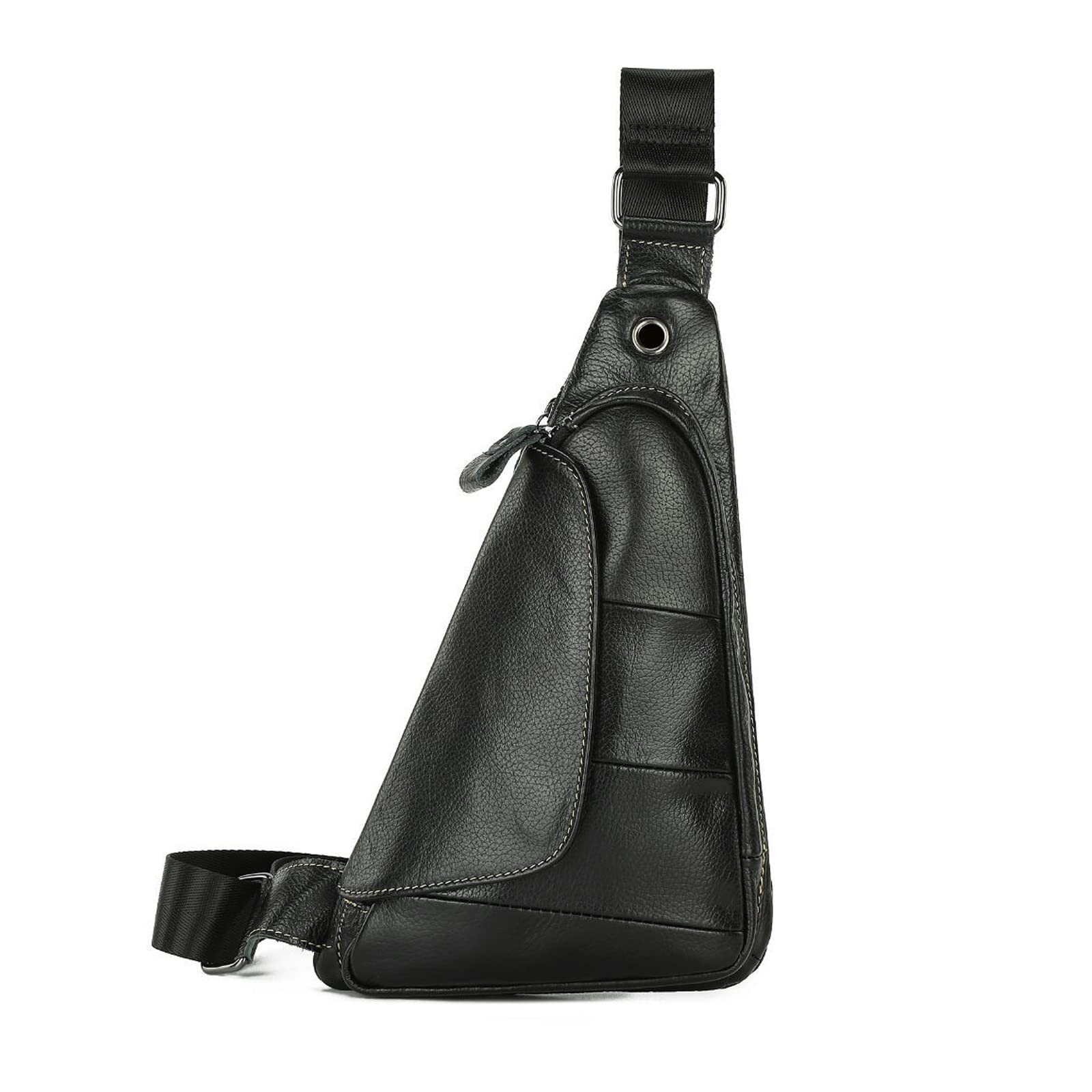 FANDARE Antivol Sac Poitrine Homme Sac Bandoulière des Sports Cuir Sacoche Sac Bandouliere Femmes Sac d'Epaule Sacoche Sacs a Dos Porté pour Voyage Sports épaule Travers Cyclisme Moto Sling Bag Noir