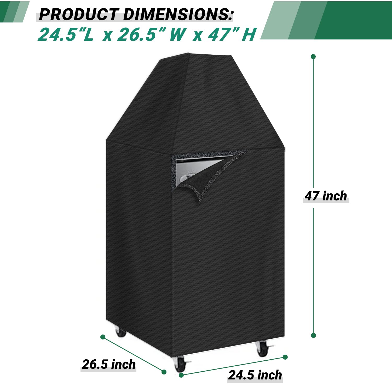 Kegerator-Abdeckung, wasserdichte Bierkühler-Abdeckung, 420D Oxford, passend für 62,5 x 66,5 x 119,9 cm