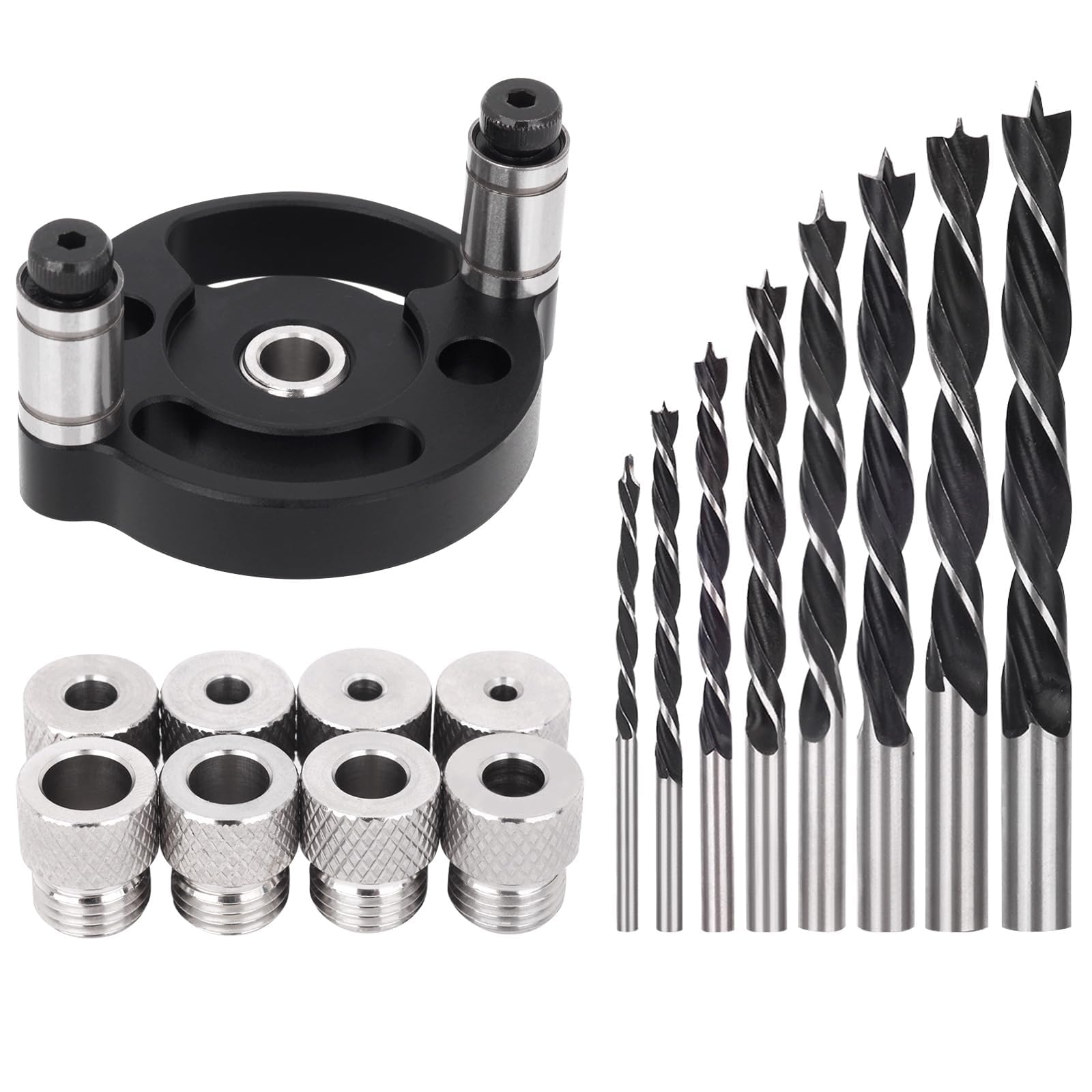 Woodworking Hole Drill Positioner Locator,Self Centering Doweling Jig, (Black)