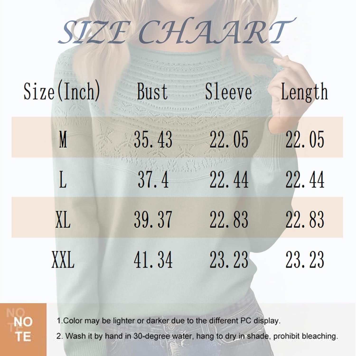 Knit Sweater for Women Long Sleeve Crew Neck Cute Sweaters Dressy Causal Loose Warm Soft Cozy Hollow Tunic Pullover - Image 5