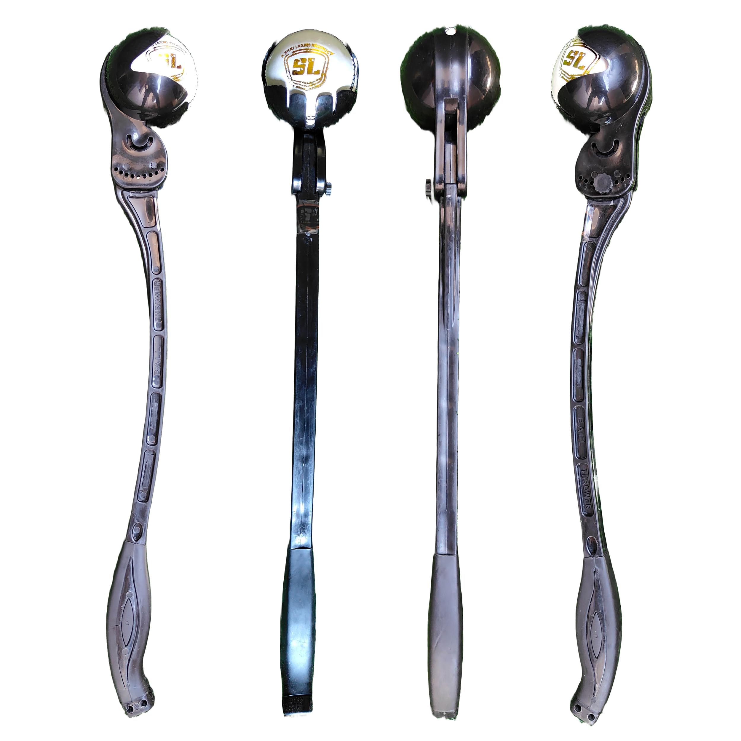 SL Side Arm Ball Thrower for Cricket Leather and Tennis Ball | Adjustable Robo Side Arm with Advanced Finger-Cup Design for Batting Practice in Black Color