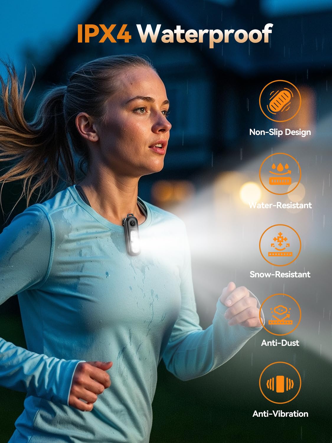 TECKNET 130dB Personal Alarms for Women with SOS Strobe Light Rechargeable Clip On Torch & IPX4 Waterproof Running Lights - Image 4