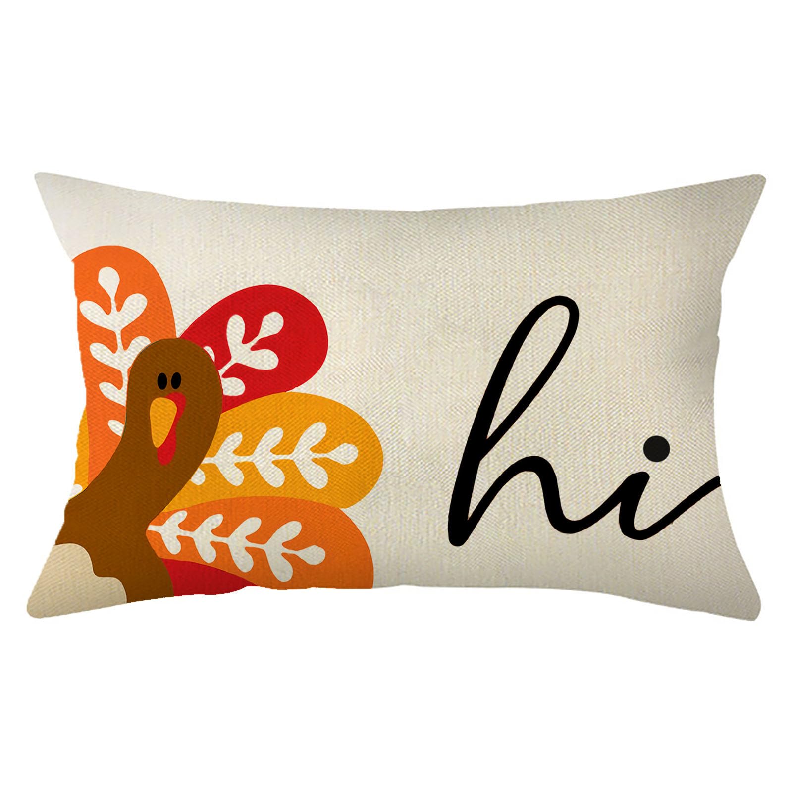 Ogiselestyle Thanksgiving Turkey Throw Pillow Cover 12 x 20 Inch Fall Cushion Case Decoration for Sofa Couch