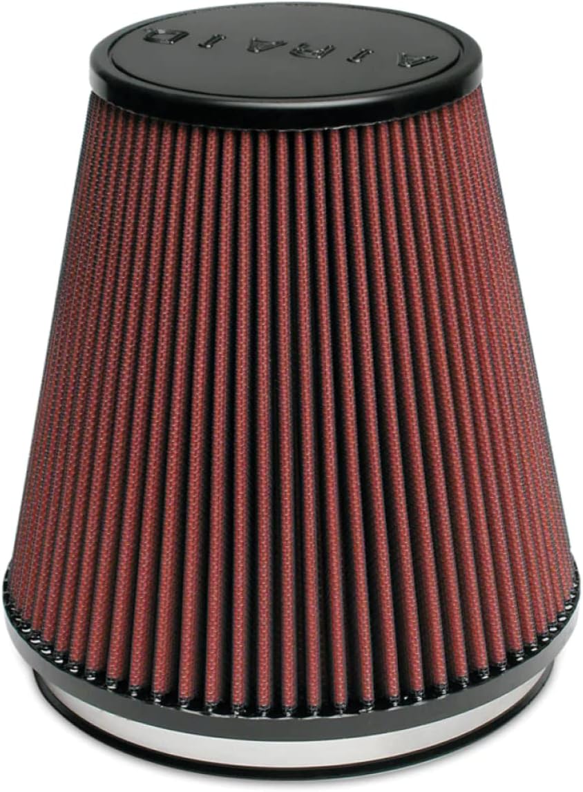 Airaid 701-495 Universal Clamp-On Air Filter: Round Tapered; 6 in (152 mm) Flange ID; 7 in (178 mm) Height; 7 in (178 mm) Base; 4.375 in (111 mm) Top