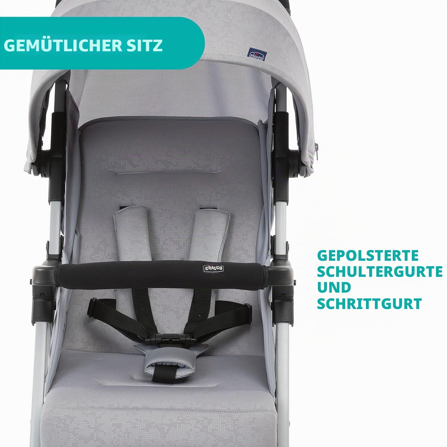 Chicco OHlalà 3 Ultra-Leichtgewicht Kinderwagen von Geburt bis 15 kg, Liege- und Faltbuggy mit großem Einkaufskorb, Kompakt, Regenschutz und Ausziehbares Verdeck