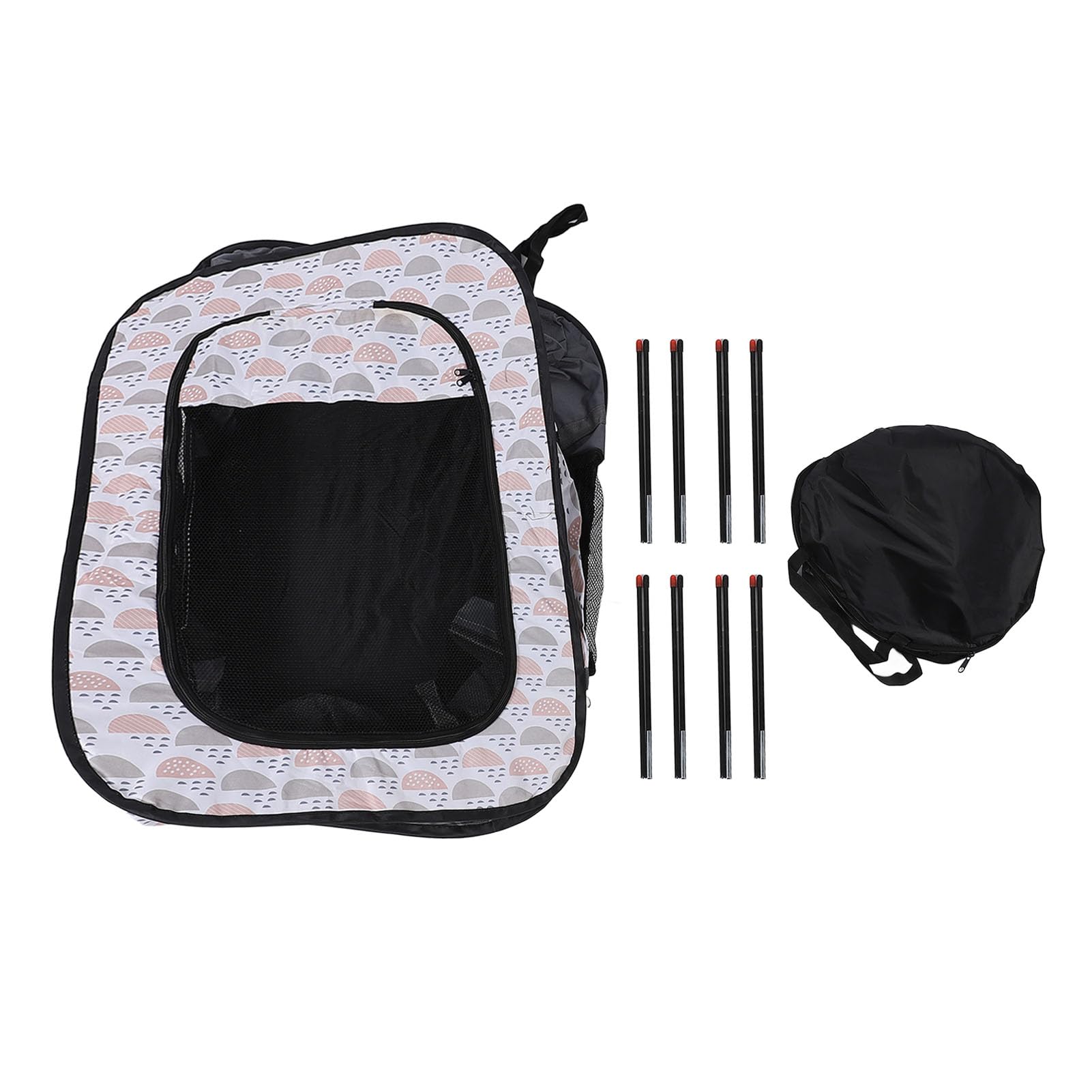 Welpenlaufstall, Laufstall Hund, Wurfbox für Hunde, Tragbarer Faltbarer Haustier Hunde Warm Halten, Mit Tragetasche, Aus Oxfordgewebe und Atmungsaktivem Netzstoff, 80 X 60 X 55cm