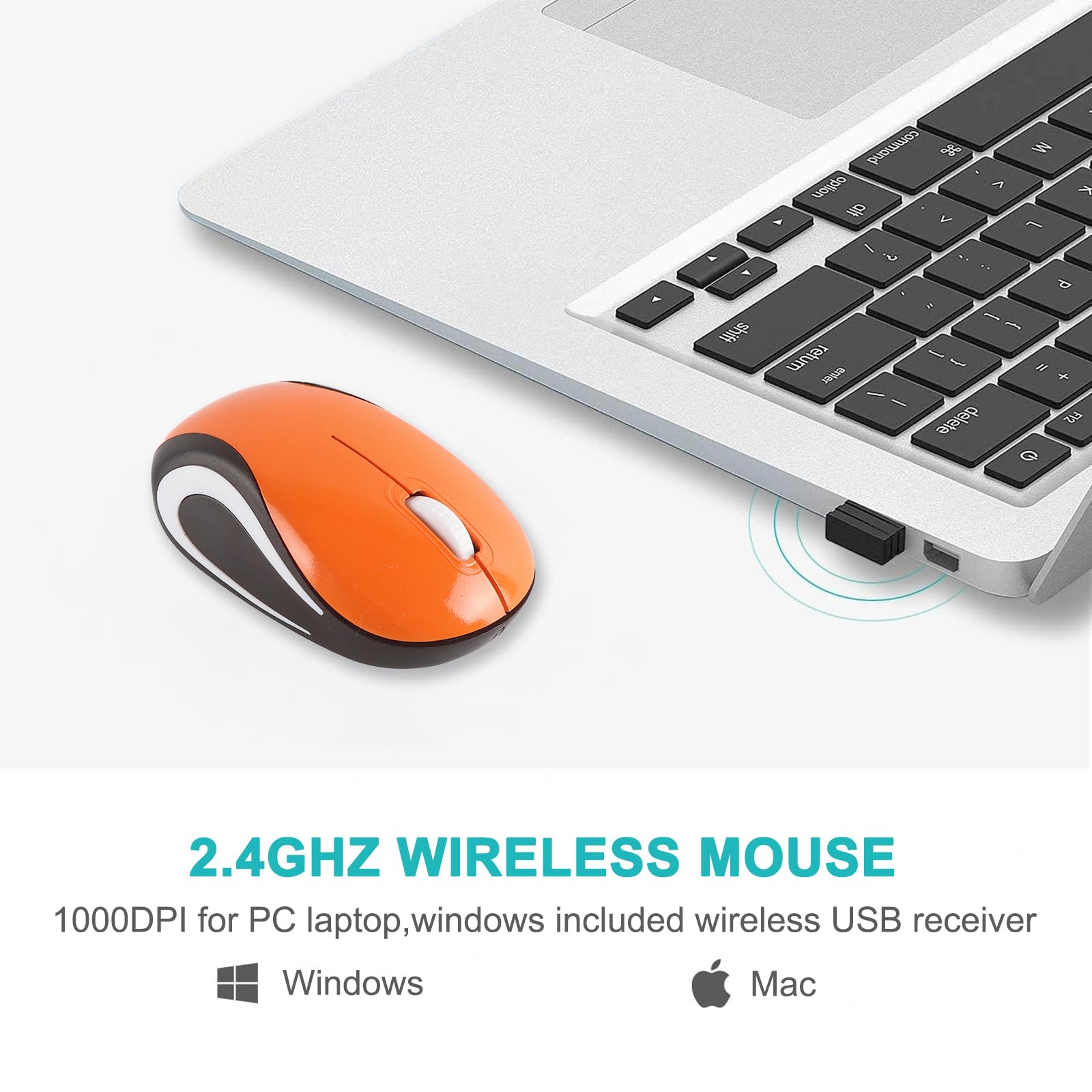 Bezprzewodowa myszka urocza mini mysz komputerowa, mały rozmiar, kieszonkowa, przenośna, kompaktowa, podróżna, optyczna mysz USB, 3 przyciski, 1000 DPI do laptopa, komputera, notebooka, MacBooka