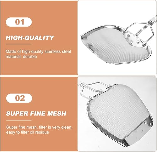 Miniatura 5 de DOITOOL Cuchara de acero inoxidable para desnatar grasa, filtro de aceite de malla fina para grasa, salsa y espuma, filtro cuadrado con mango largo