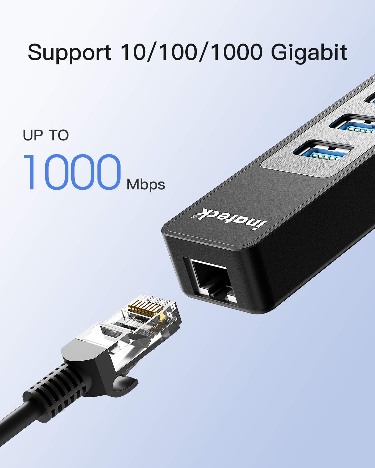 Buy Inateck [4in1 3 Ports USB 3.0 Hub and RJ45 10/100/1000 Gigabit