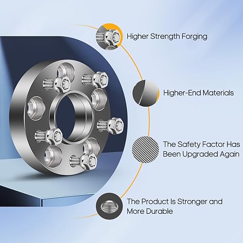 Miniatura 4 de OCPTY 4 espaciadores de rueda centrados en cubos de 5 lengüetas de 5 x 4.5 a 5 x 4.5 pulgadas, 1.25 pulgadas, 0.197 x 4.500 in a 0.197 x 4.500 in,