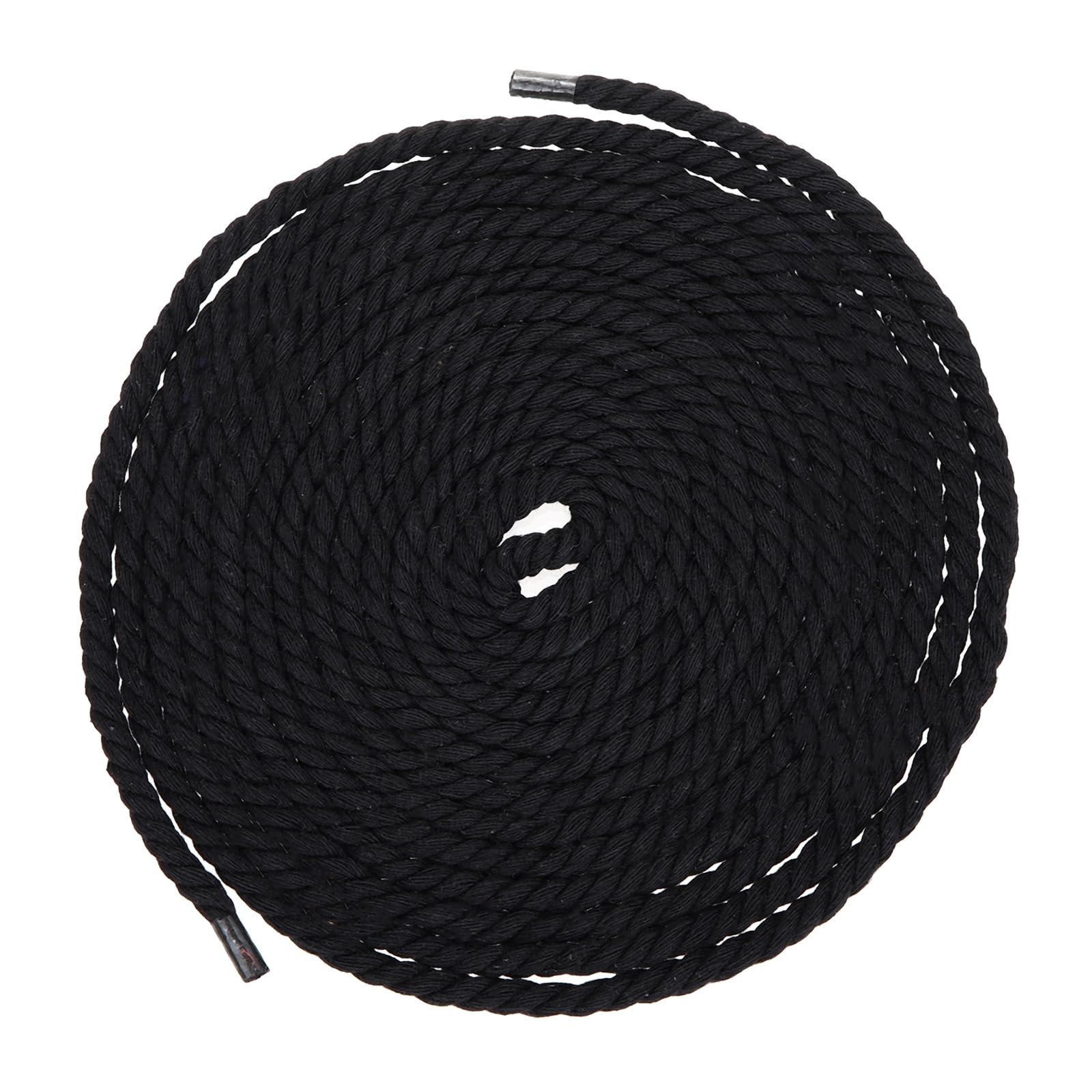 sourcing map 5mmx14.8Ft Black Cotton Rope, 3 Strand Cord