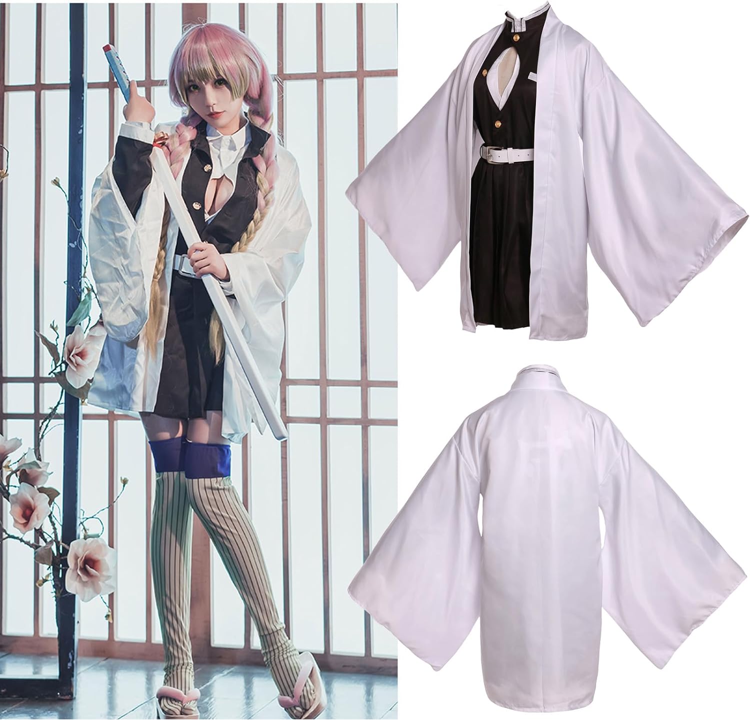 Tanjirou Zenitsu Giyuu Mitsuri Cosplay Costume Anime Kimono Outfit Halloween - Image 3
