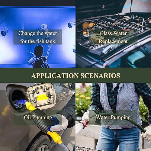 Miniatura 7 de Bomba de sifón de gasolina de alto flujo con manguera bomba de sifón de transferencia de combustible manual Bumnay con manguera de PVC duradera de