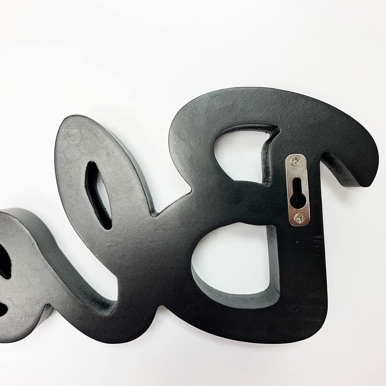 Hanging Black Wood Words Blessed CutOut Sign Wall Decor Free Standing