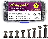 Vista 10 de 90 Juego de Tornillos de Cobre Chicago para Cuero, Juego Variado, 6 Tamaños de Remaches de Tornillo para Cuero para Artesanía de Cuero DIY