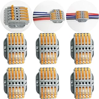 CTRICALVER 6 pcs SPL-5 Compact Connettore | Morsettiera a Barra di Pressione Bilaterale | Morsettiere elettriche | Connettori filo con viti di fissaggio