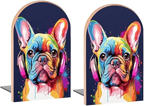 Sujetalibros decorativos de madera para estantes, habitación de los niños, oficina en casa, tapa de libro para revistas, libros, DVD, 1 par2 piezas