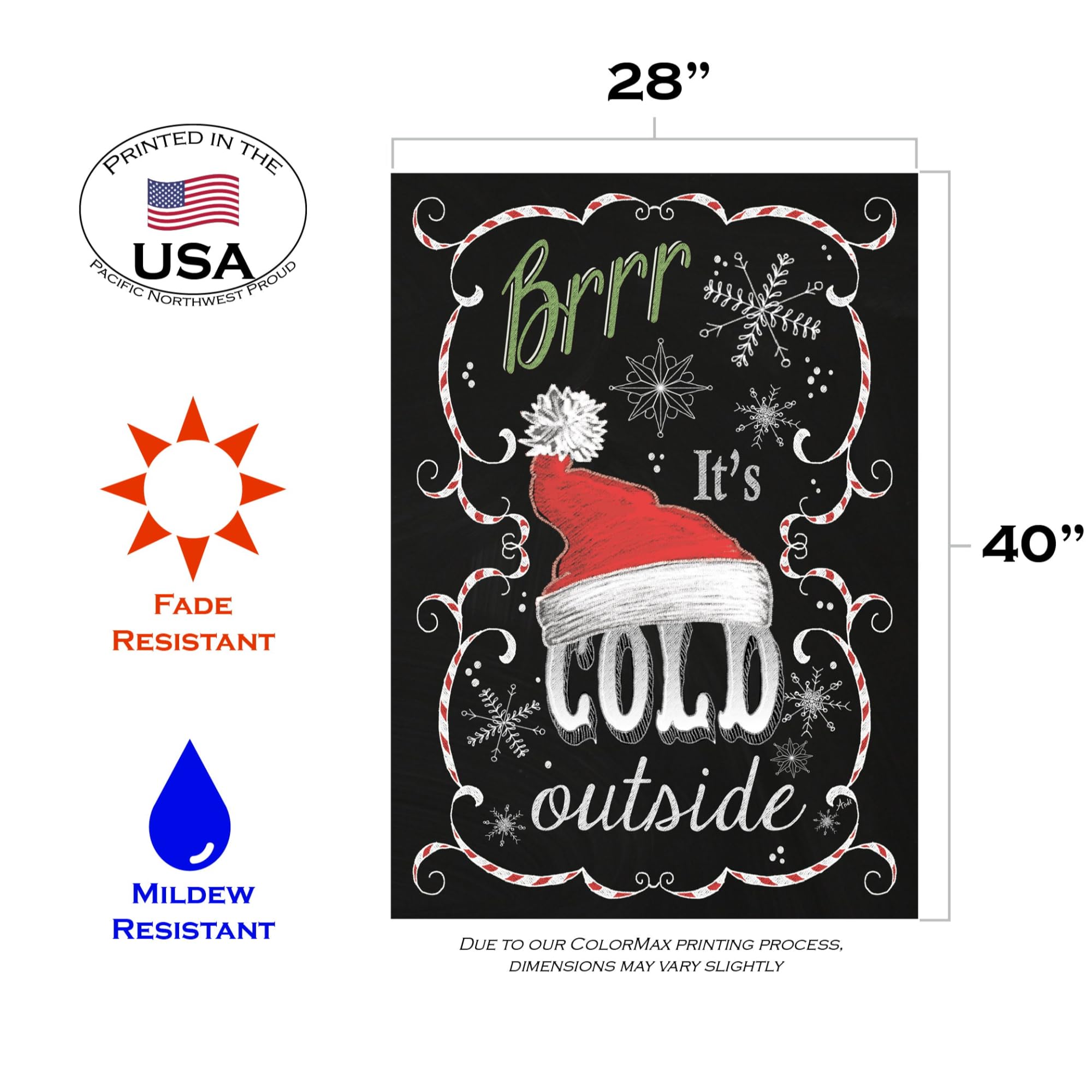 Toland Home Garden It Cold Outside Deko-Fahne für den Winter, 71,1 x 101,6 cm