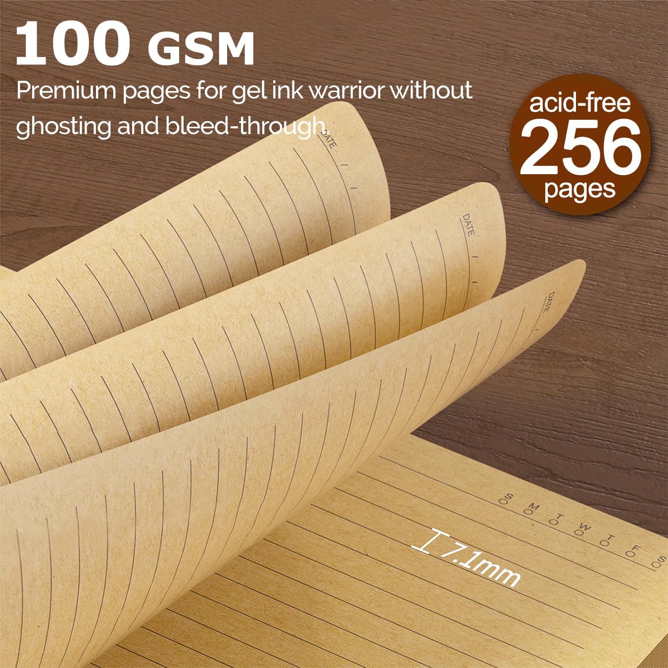 Gifts for Him, Journal for Men, Vintage Leather Diary for Writing, A5 256 Kraft Pages College Ruled Notebook, Personal Planner Organizer Gift Set (Black Set) - Image 2