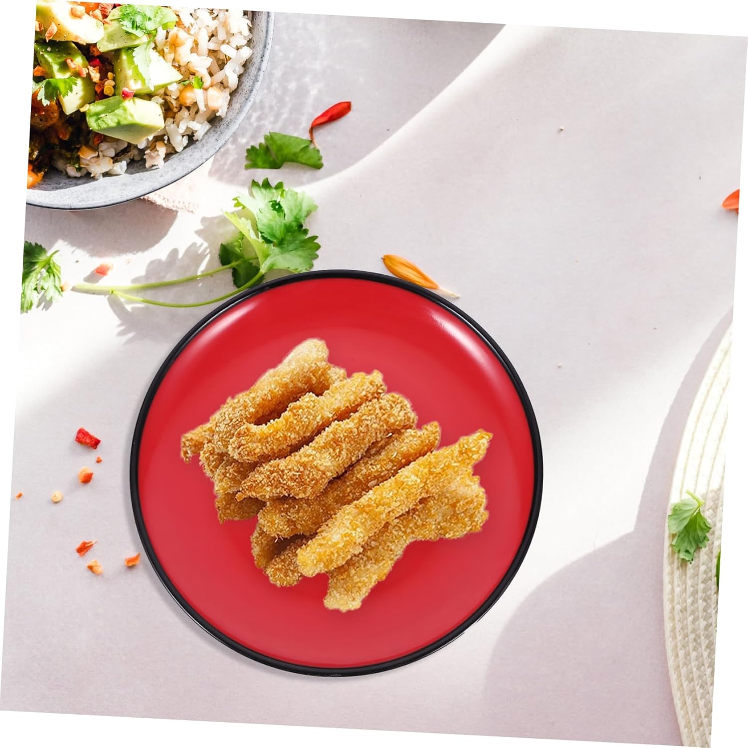 4pcs Round Fruit Vegetable Serving Dish Dual Dinner Plate for Snacks Appetizers and Party Use Lightweight Dinnerware for Use