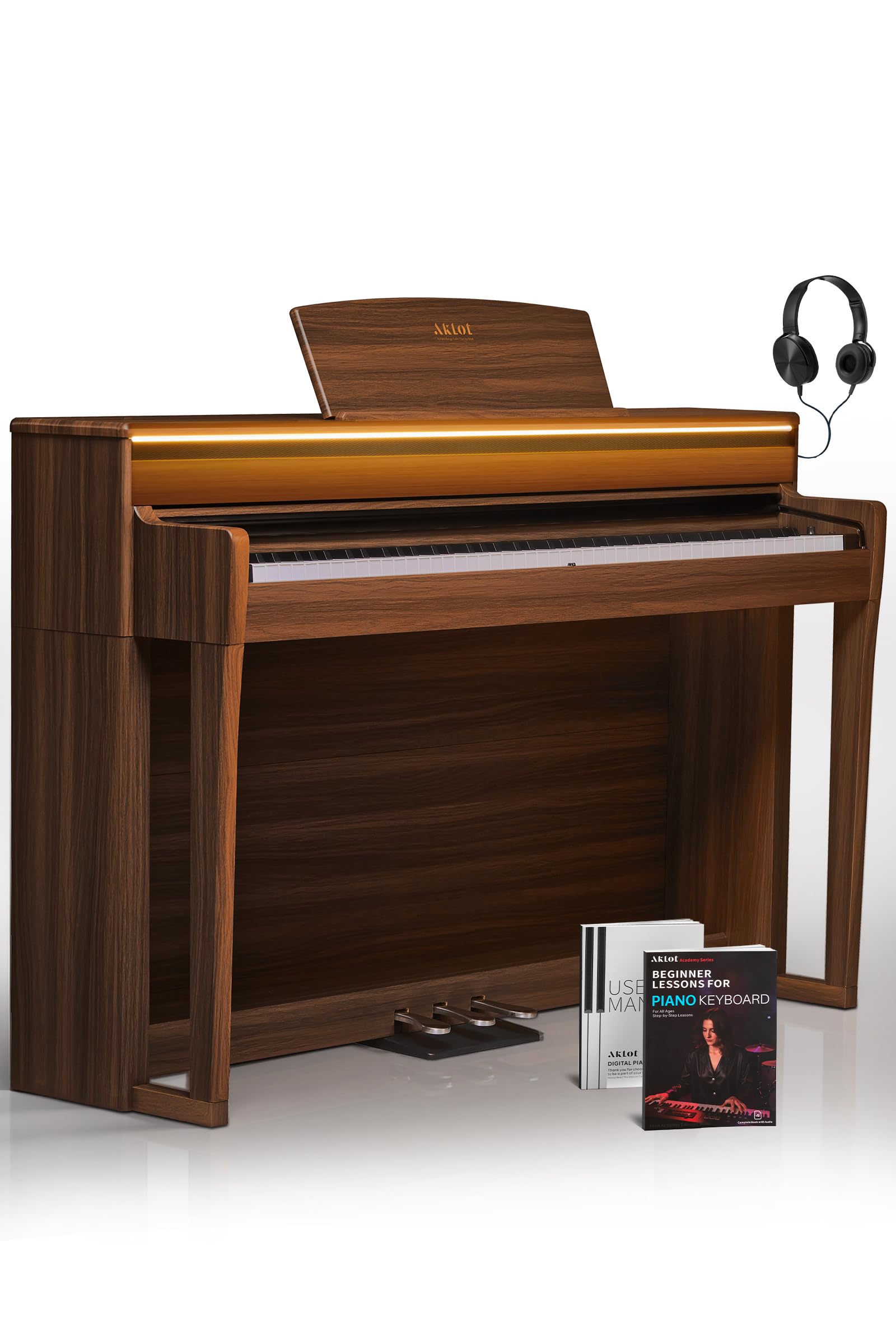 Photo 1 of AKLOT LS02PRO 88-Key Digital Piano - Walnut Brown