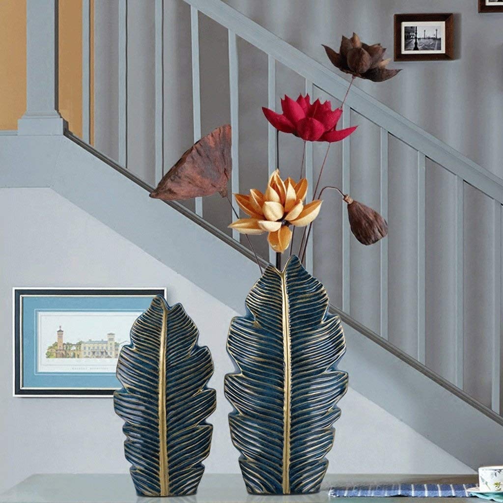 HegZA Adorno Mueble, Florero Escultura de Resina Adornos Decoración Sala de Entrada Gabinete de TV Modelo Decoraciones de habitación Adornos artesanales