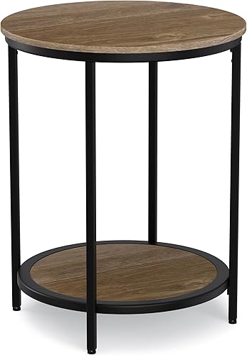 Miniatura 14 de SIMPLIHOME Marsden - Mesa auxiliar redonda de acero inoxidable pulido de 18 pulgadas de ancho en blanco y plateado, mesa decorativa moderna para