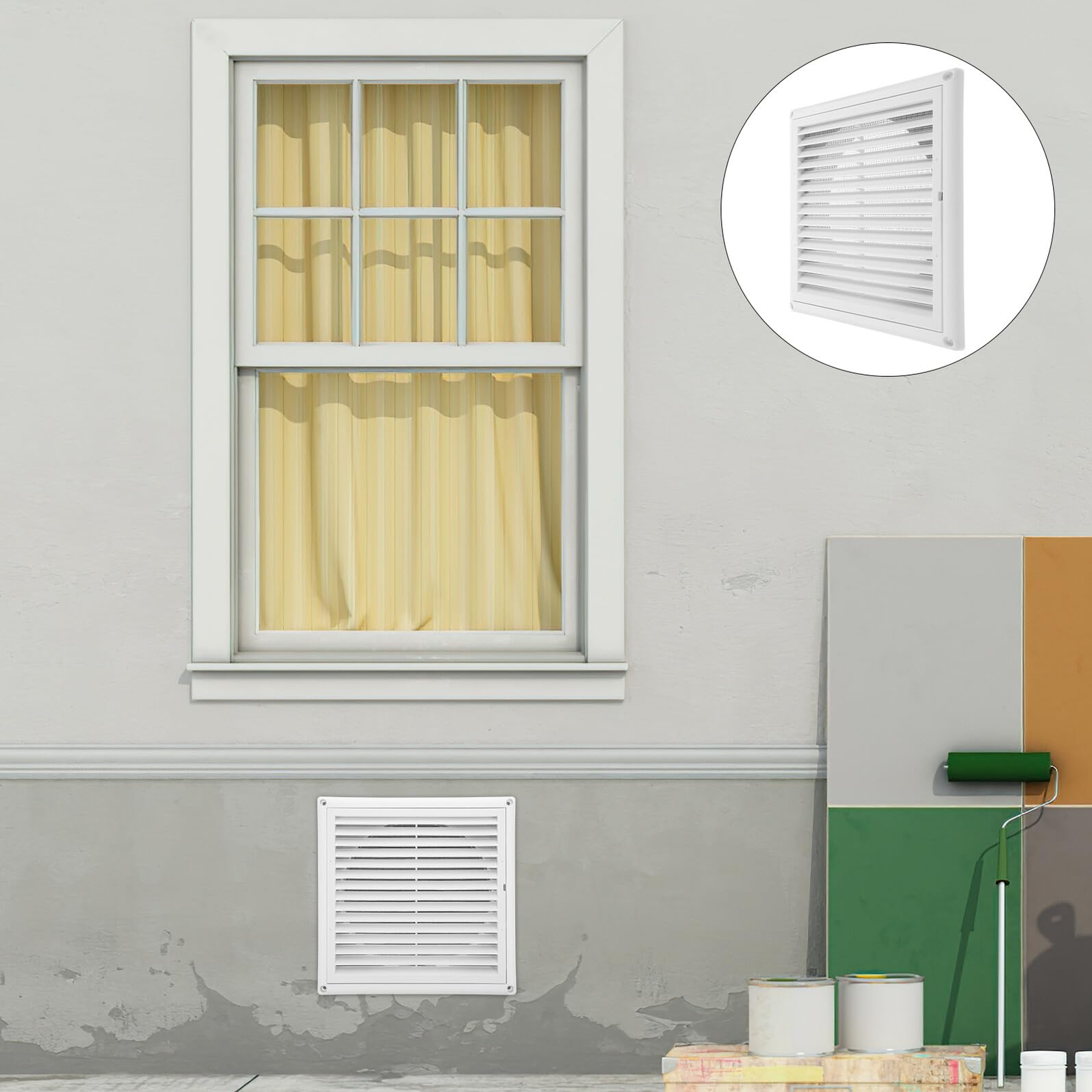 Housoutil 5 Stück Plastik Lüftungsgitter mit Insektenschutz Abluft Ventilationsgitter für Bad Schrank Wand Decke Boden Einfache Installation Langlebig