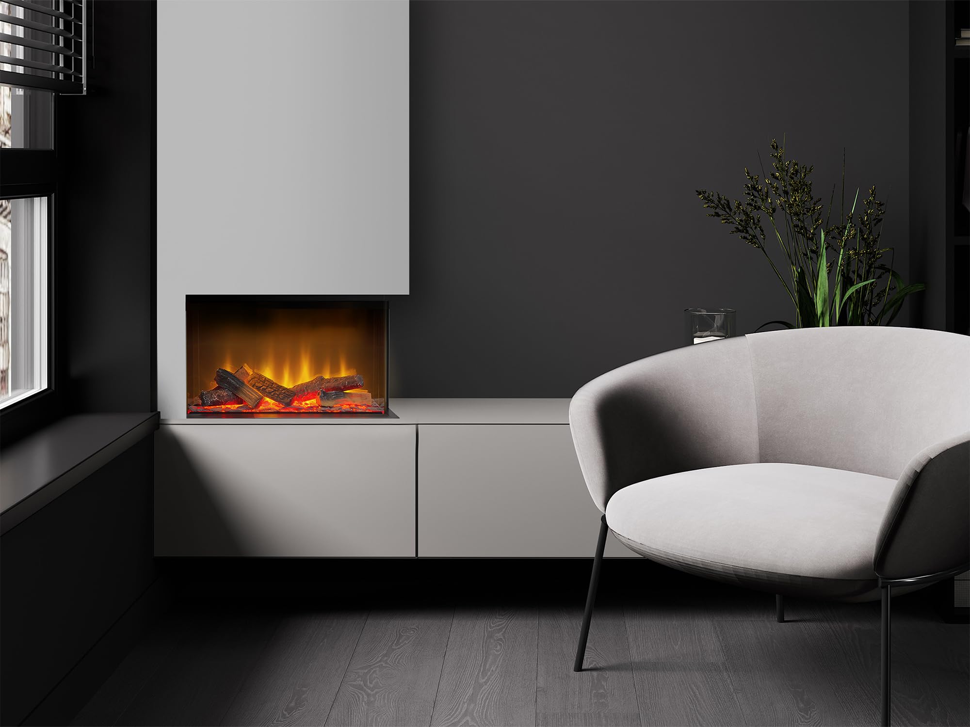 Acantha Aspire 50 Corner View Media Wall Electric fire