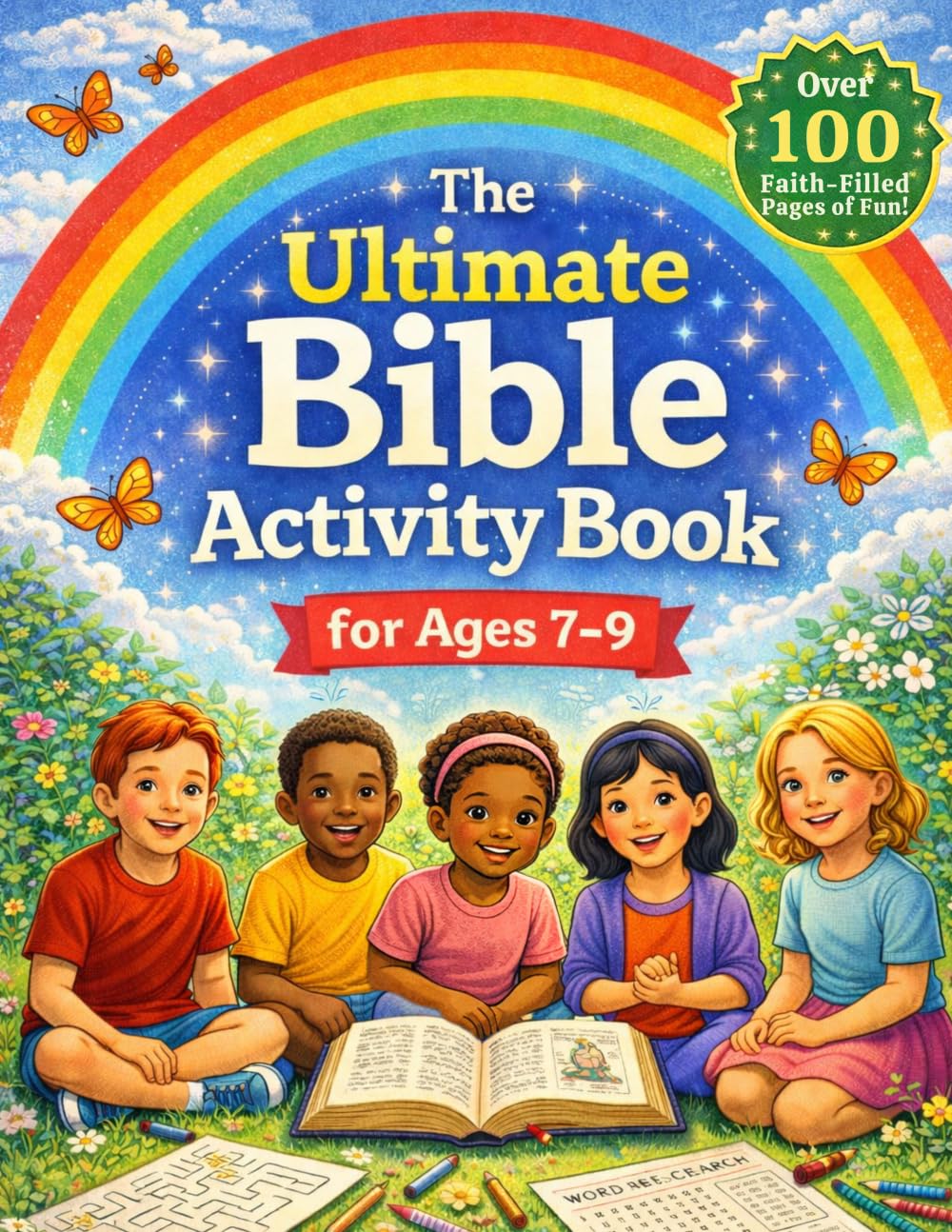The Ultimate Bible Activity Book for Ages 7-9: Bible Mazes, Word Searches, Crosswords, Coloring Pages & Fun Scripture Activities for Christian Kids | Faith-Building Learning Workbook