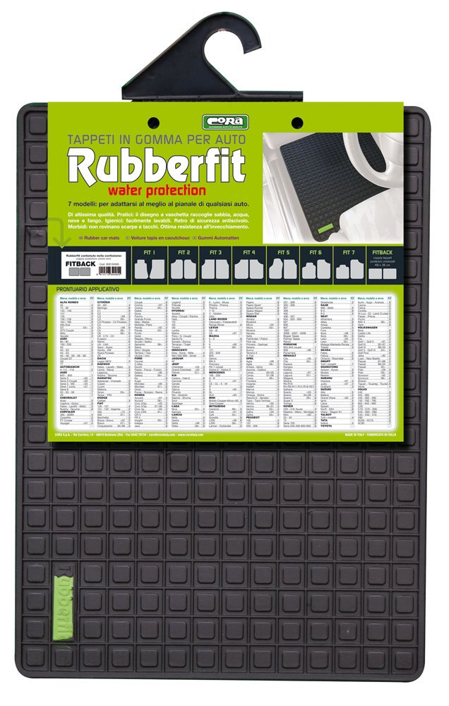 Cora 000134005 Coppia Tappeti Posteriori Rubberfit Fit-Back, Nero