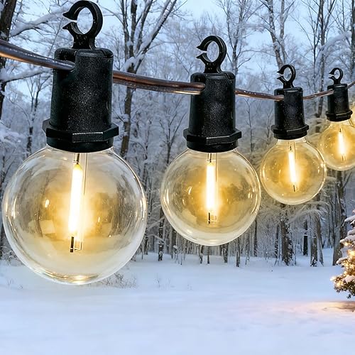 Miniatura 6 de Tira de luces LED G40 de 25 pies para exteriores, impermeables, para patio, con 13 bombillas Edison blancas cálidas inastillables, luz colgante